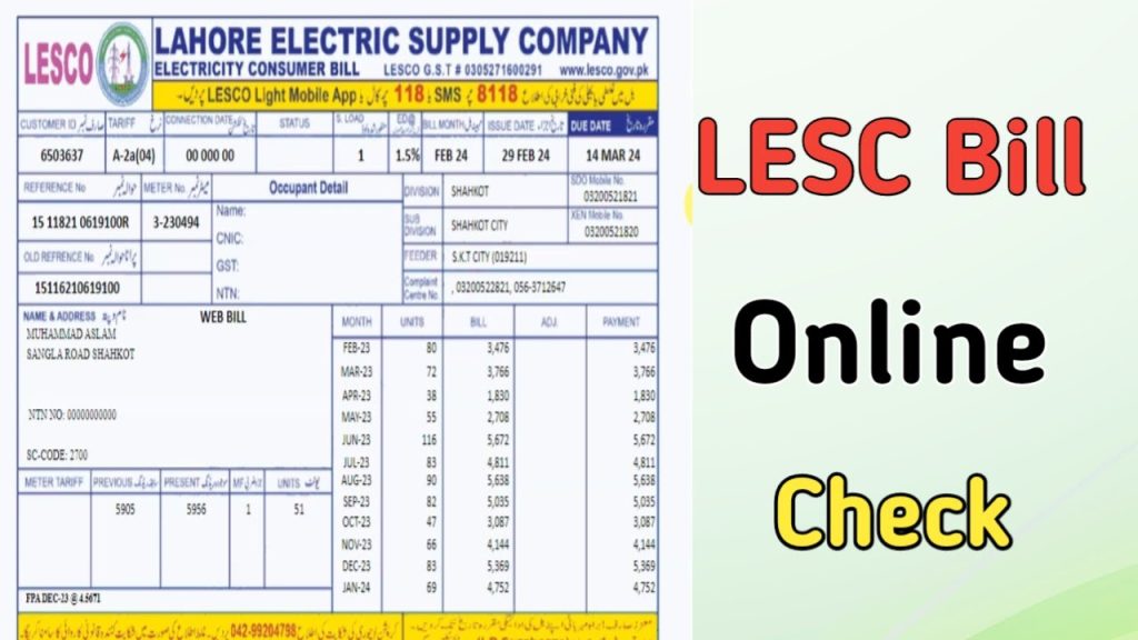 LESCO bill Online